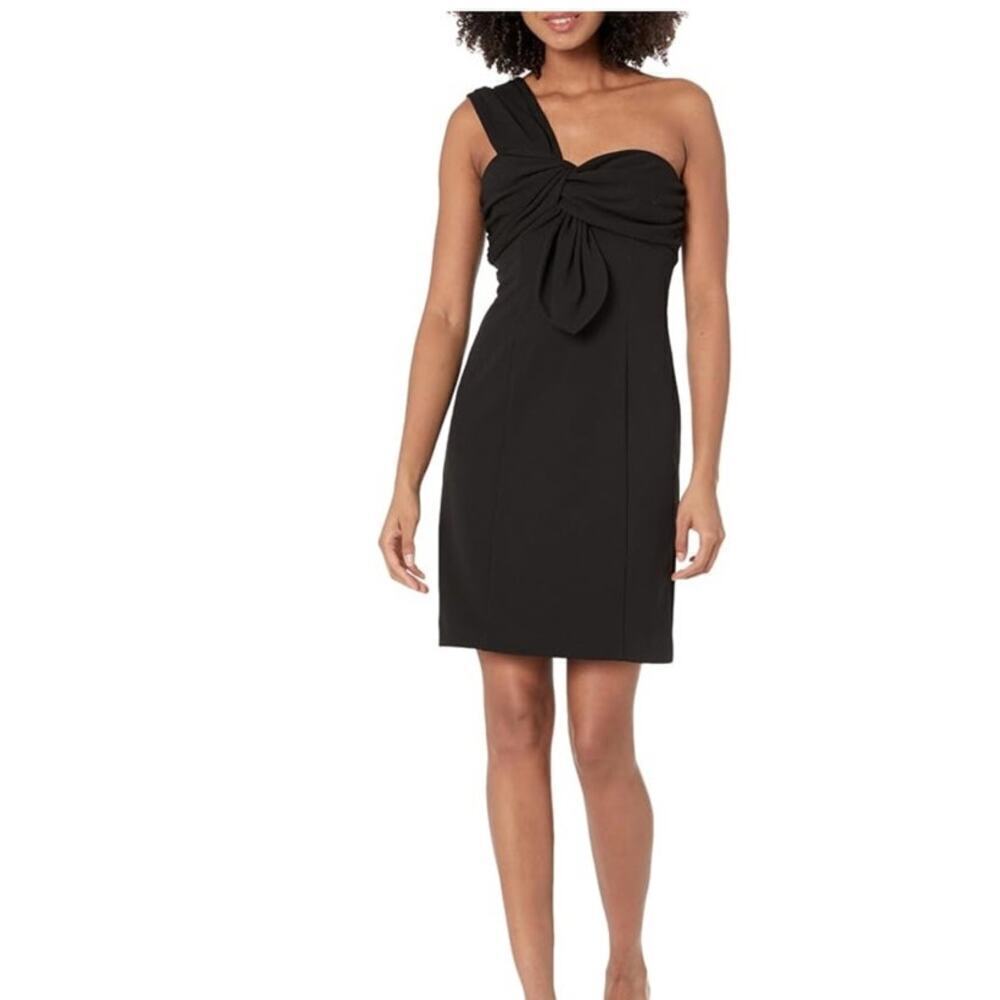 New Trina Turk one shoulder black mini cocktail dress size 4